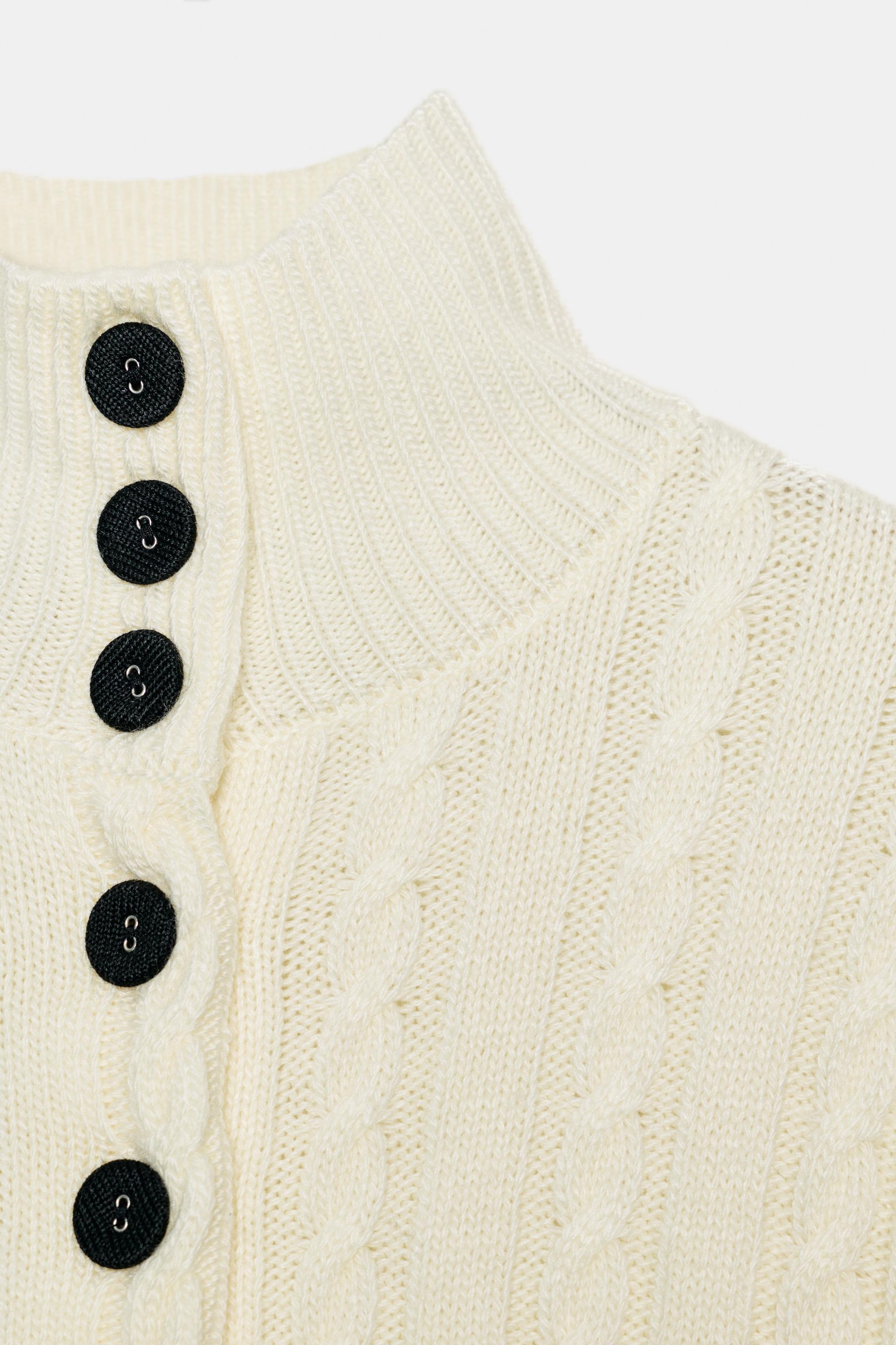 CABLE KNIT CARDIGAN - Ecru | ZARA United States