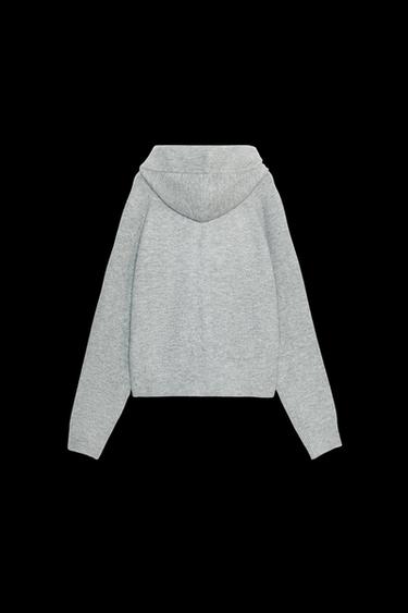 CHAQUETA CAPUCHA PUNTO LAZO - Gris medio de Zara