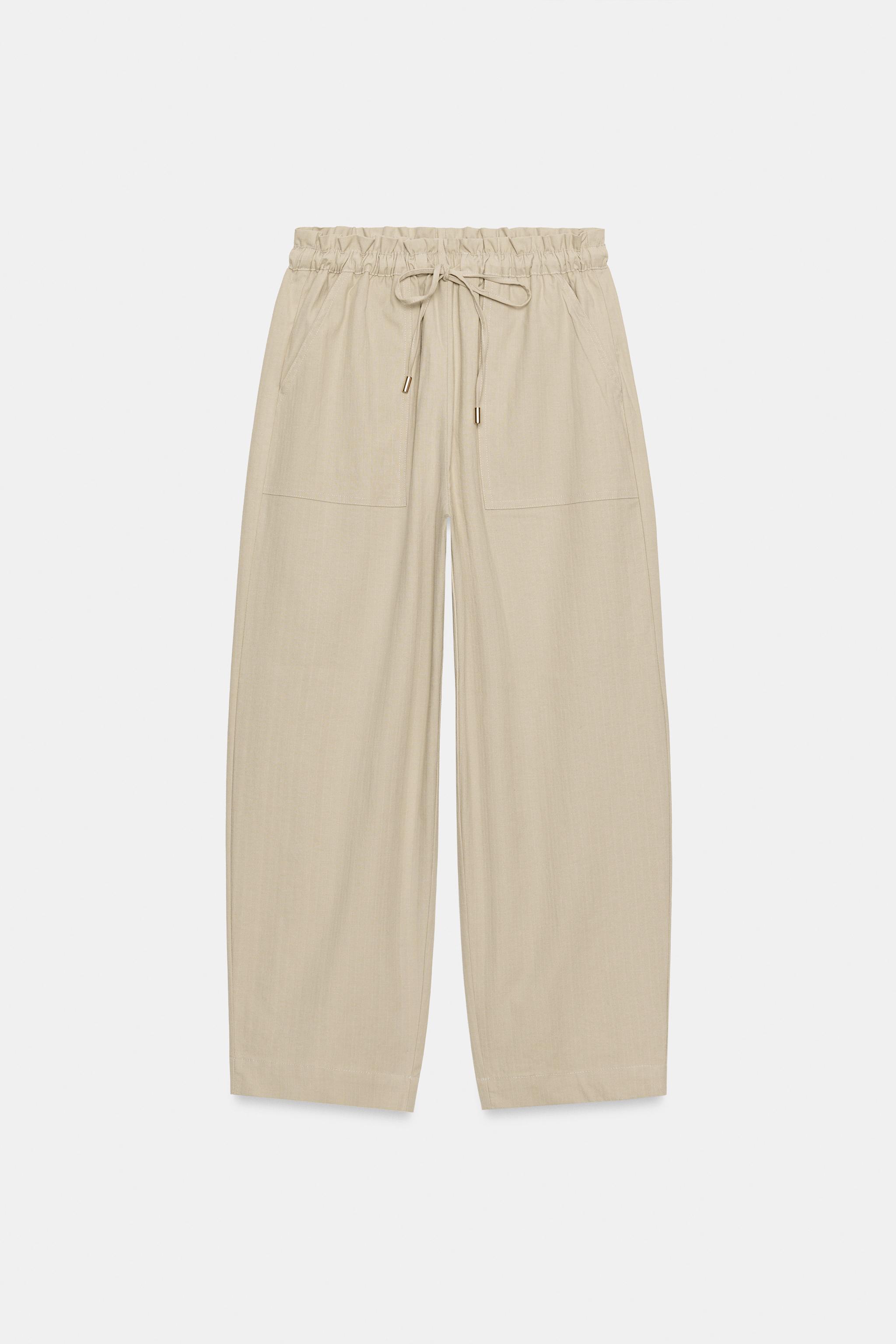 PANTALON TAPERED À TAILLE ÉLASTIQUE