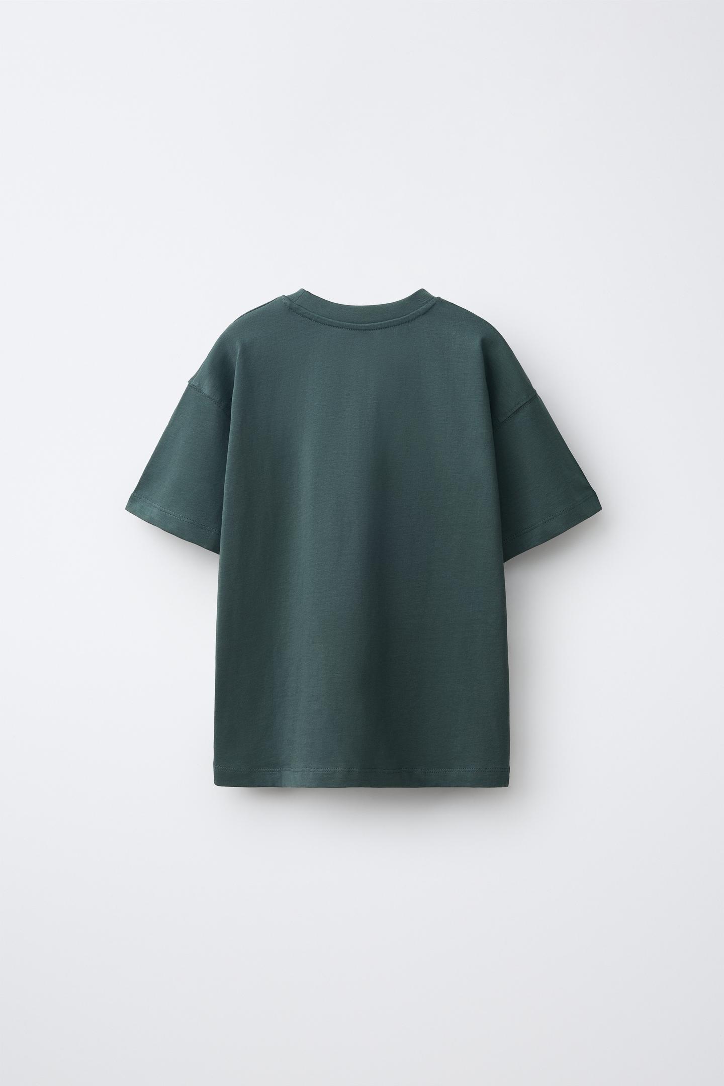 Детская футболка Zara Varsity Print, цвет: Синий зелёный — фото 2