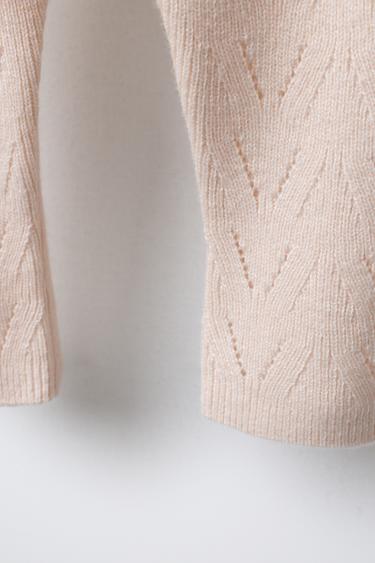 COTTON-WOOL KNIT TROUSERS - Light beige by Zara - Image 3