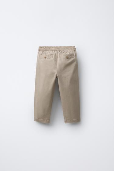 STRAIGHT CHINO TROUSERS - Light beige by Zara - Image 1