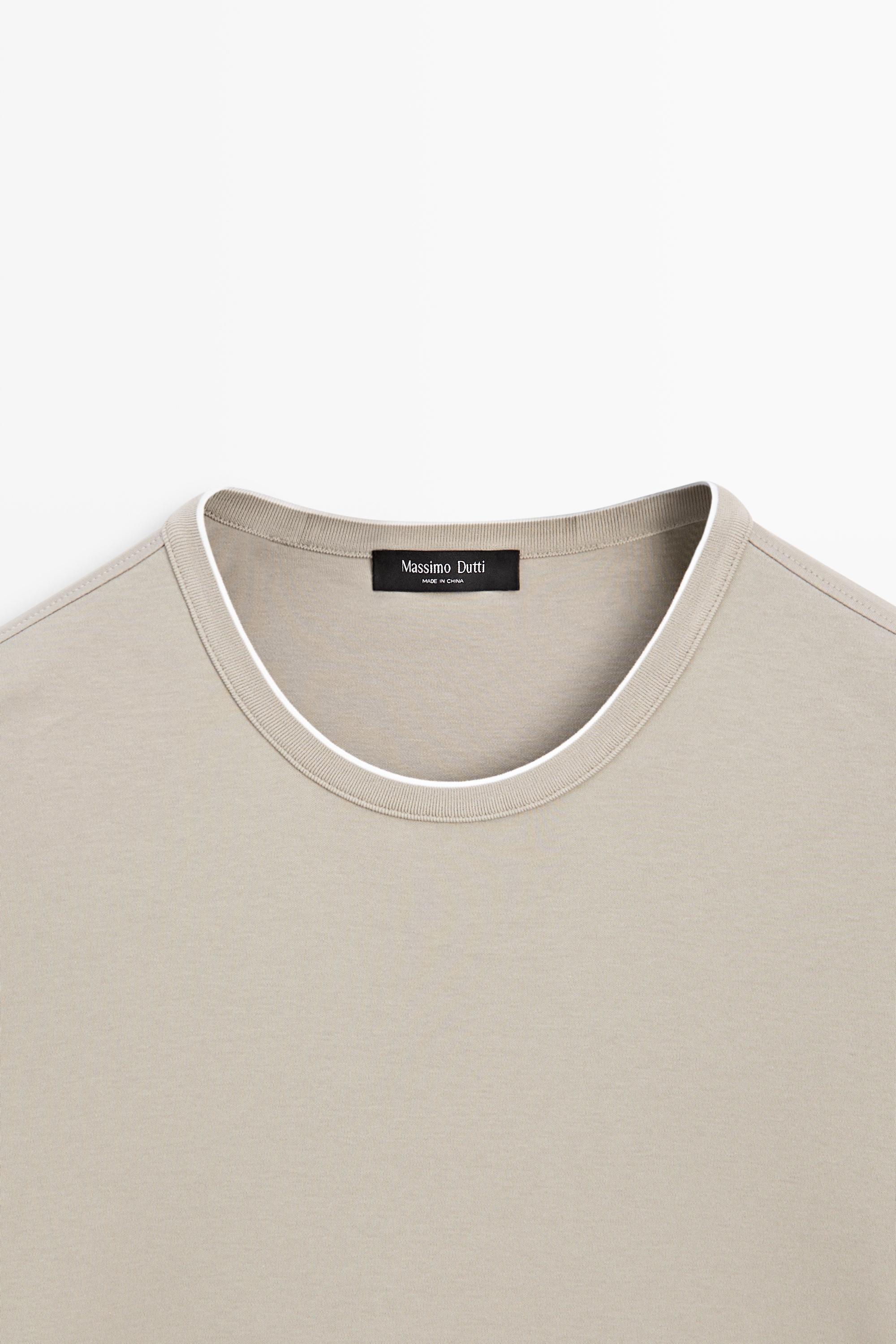 Contrast neck detail T-shirt