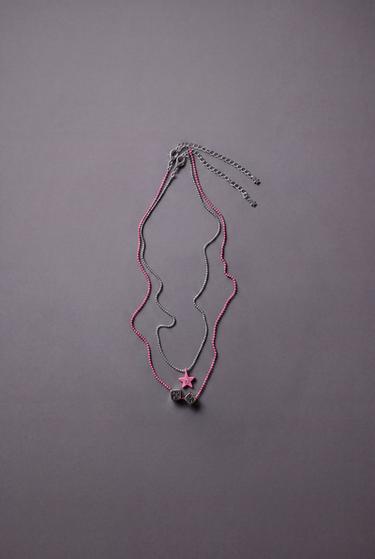 Zara PACK OF TWO DICE AND STAR NECKLACES - Silver