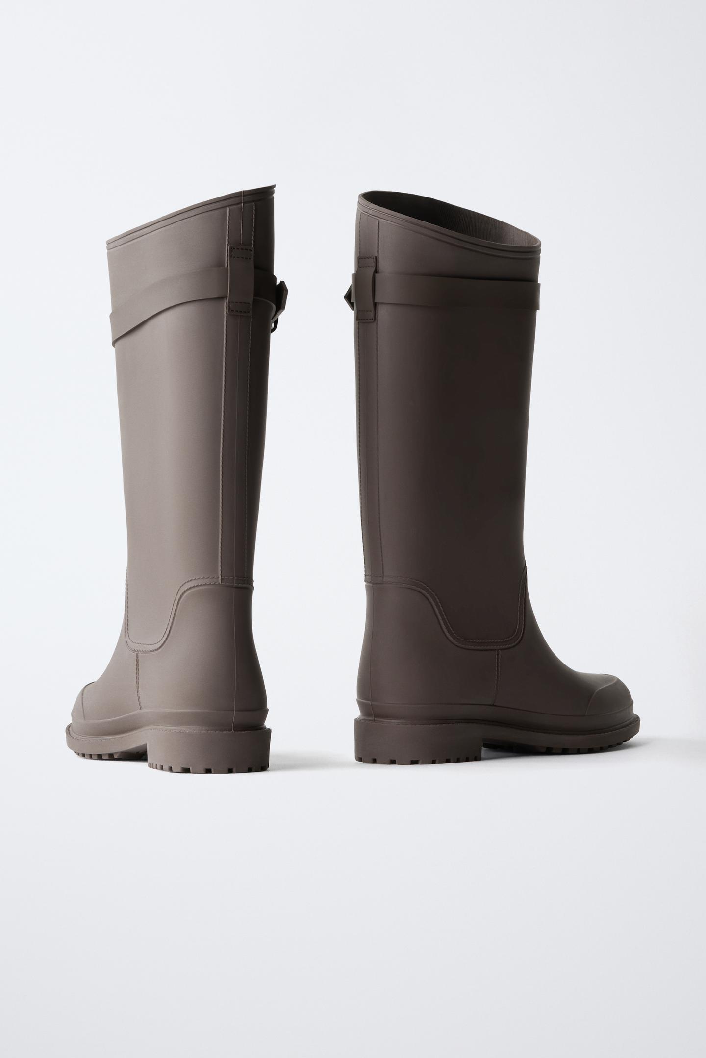 Детские ботинки Zara Buckle Rain Boots, цвет: Коричневый — фото 5