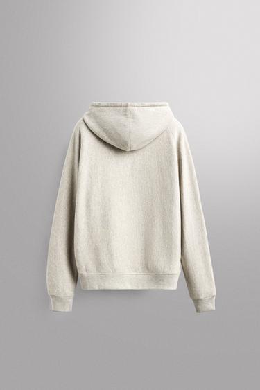 SWEAT RELAXED FIT À CAPUCHE - Gris chiné de Zara - Image 6