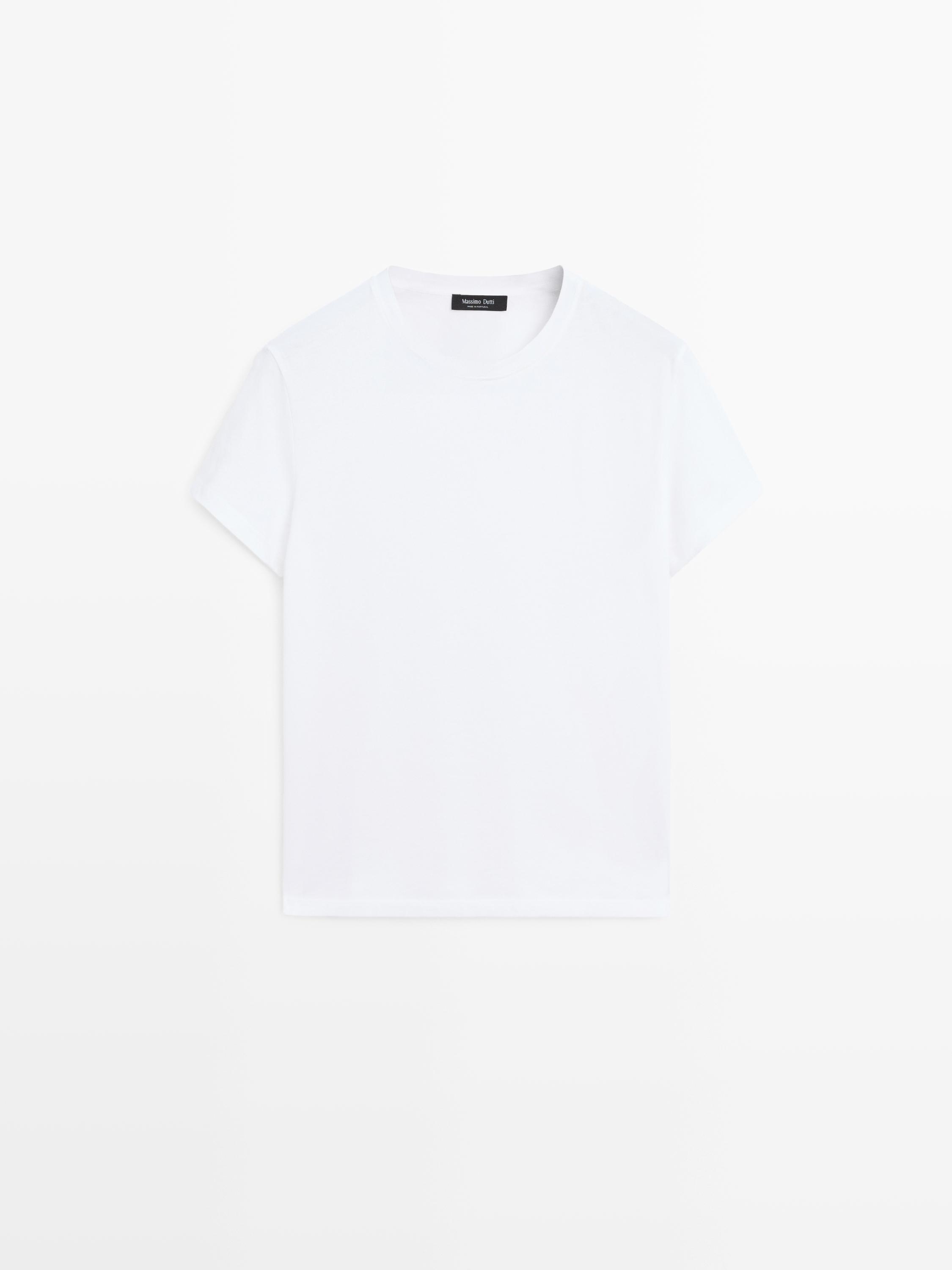 T-shirt en maille 100 % coton à manches courtes