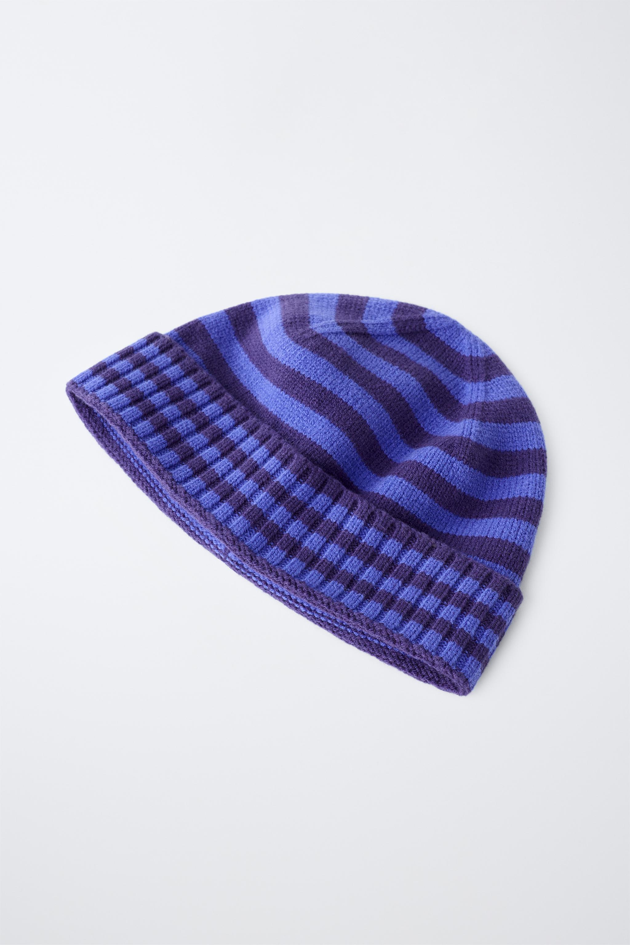 BONNET EN MAILLE À RAYURES 0FR. PARIS X ZARA