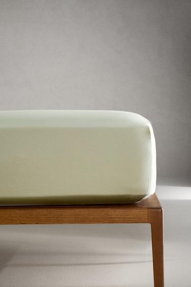 SATEEN FITTED SHEET | 30 CM HIGH (300 THREAD COUNT) - Green by Zara