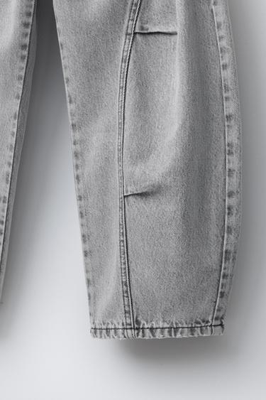 PANTALON DENIM BARREL - Gris moyen de Zara - Image 3