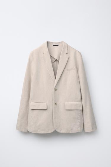 LINEN/COTTON SUIT BLAZER - Light beige by Zara