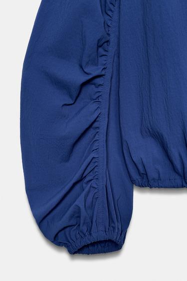 VESTE EN TISSU TECHNIQUE À BOUTONS - Bleu roi de Zara - Image 8