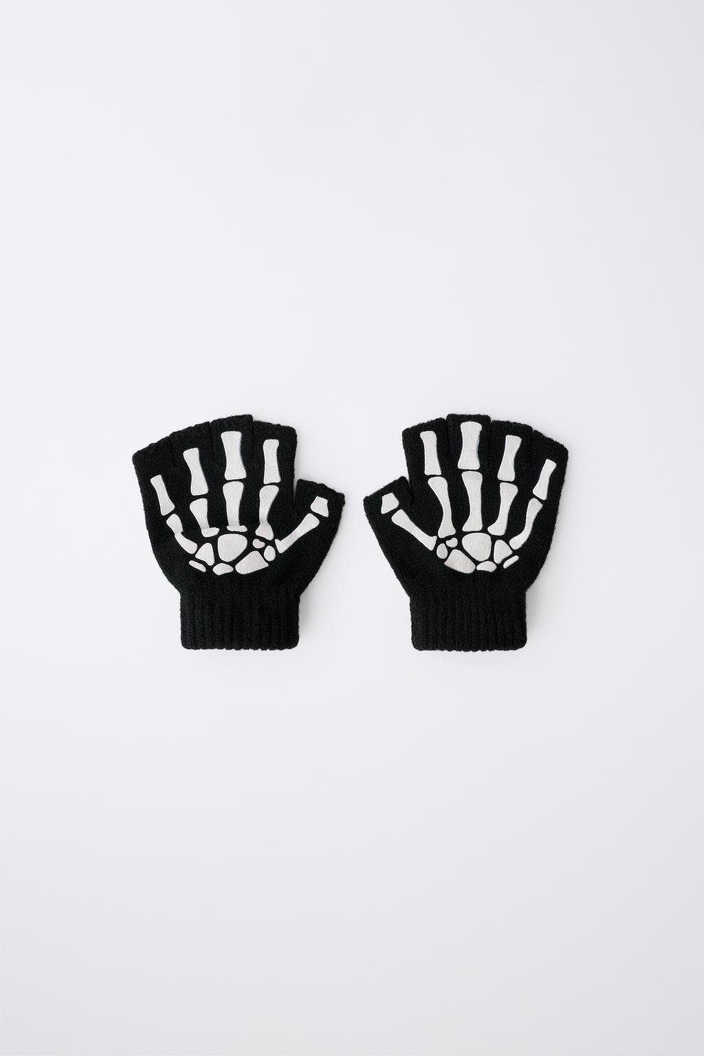 SKELETON COSTUME MITTENS