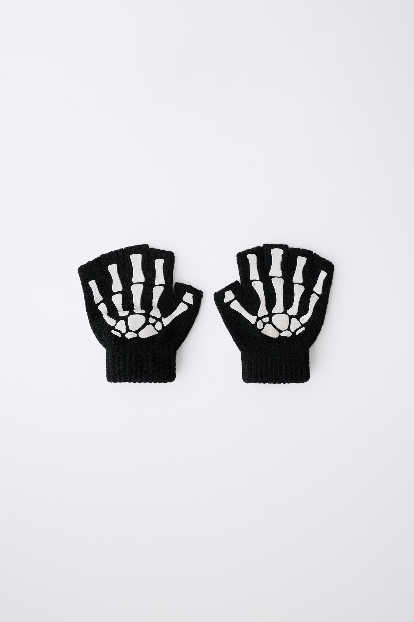 Детские перчатки Zara Skeleton Costume Mittens, цвет: Чёрный