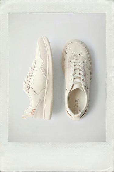 LEATHER BAREFOOT TRAINERS - Ecru White by Zara