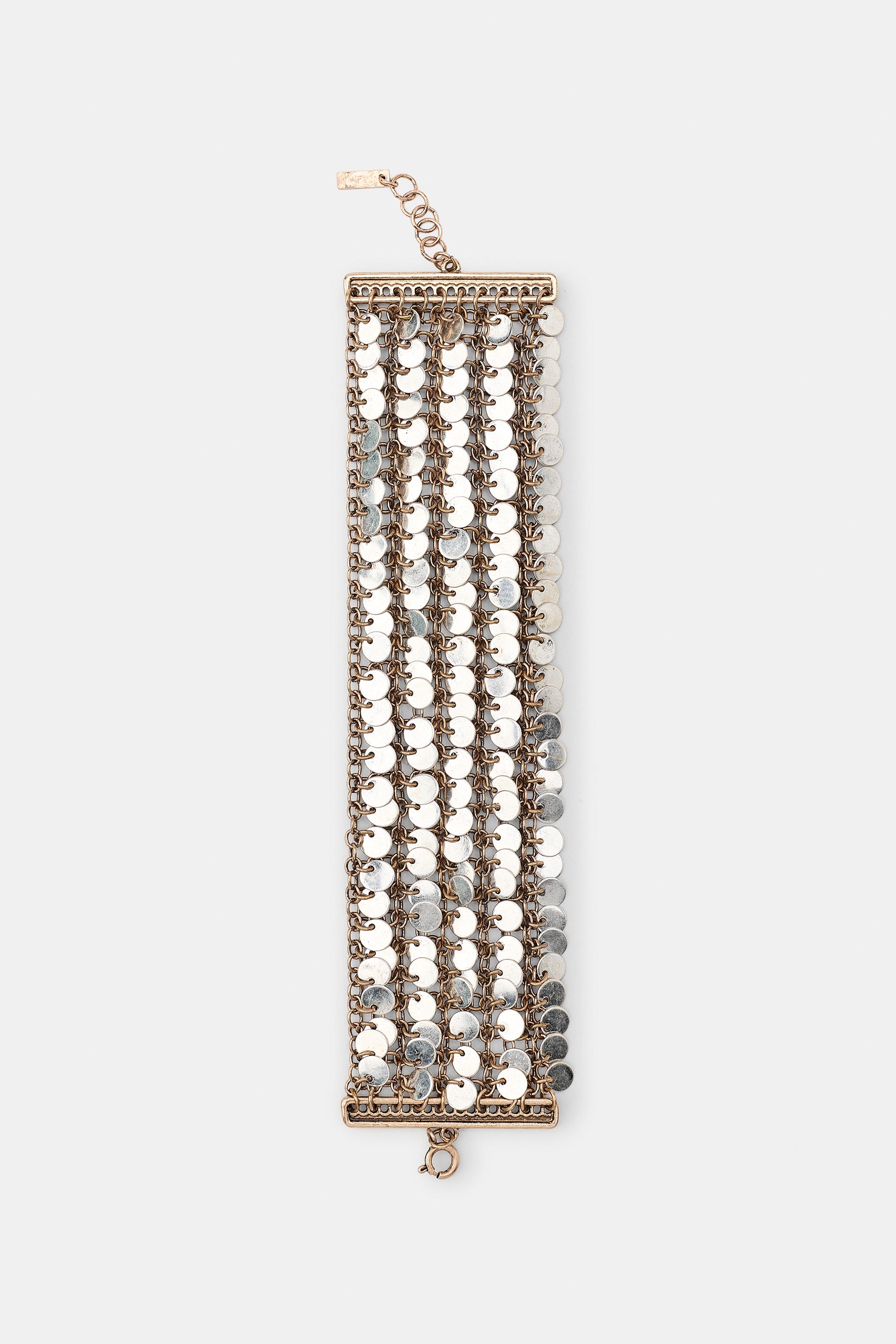 MIXED SEQUIN BRACELET — Gold / Silver