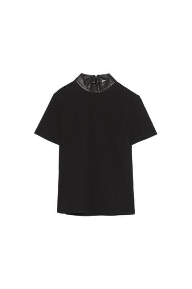 CONTRAST COLLAR T-SHIRT