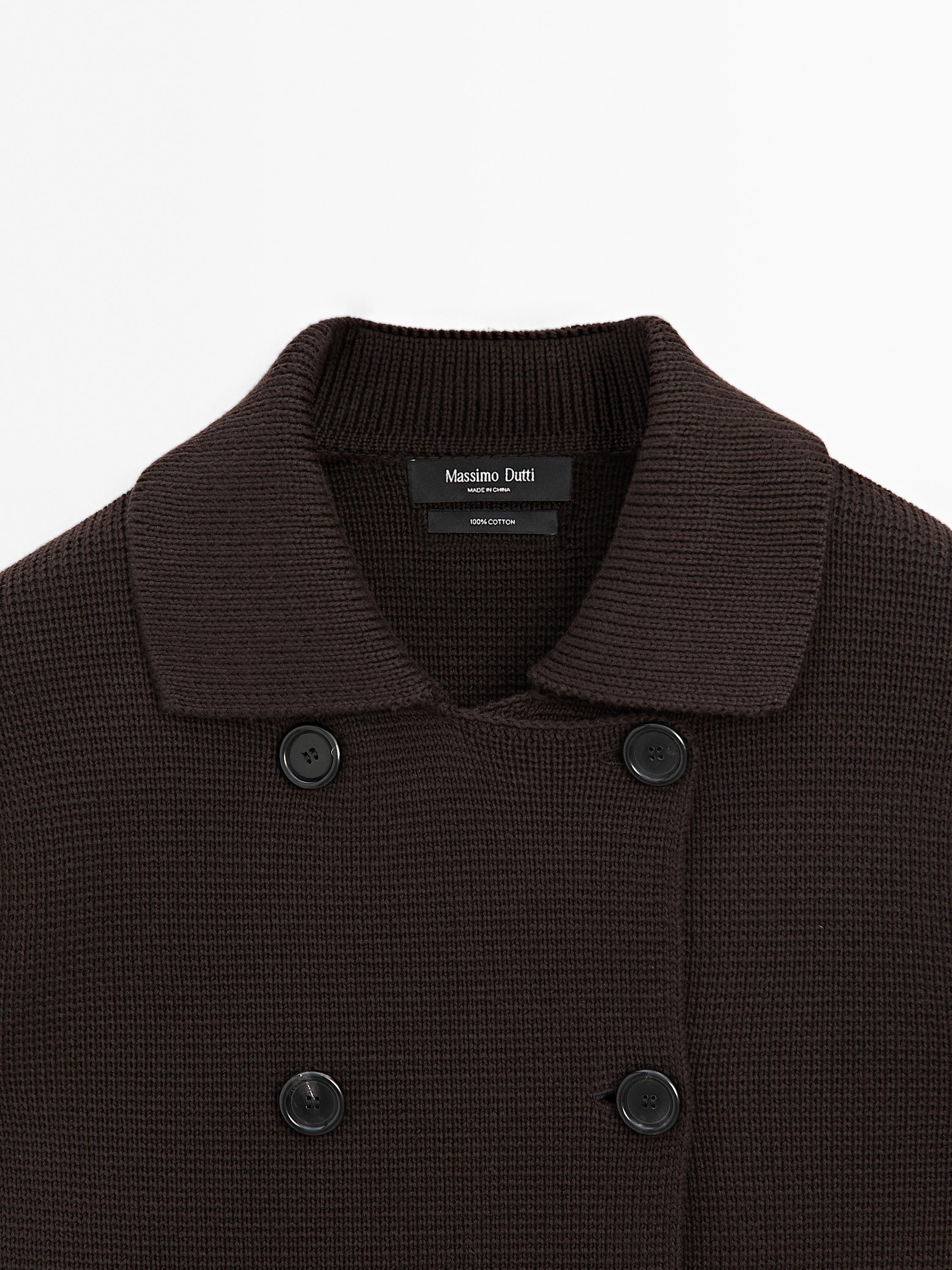 Gilet en maille à double boutonnage 100 % coton