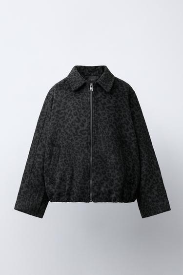 CAZADORA PAÑO ANIMAL PRINT - Leopardo / Gris de Zara