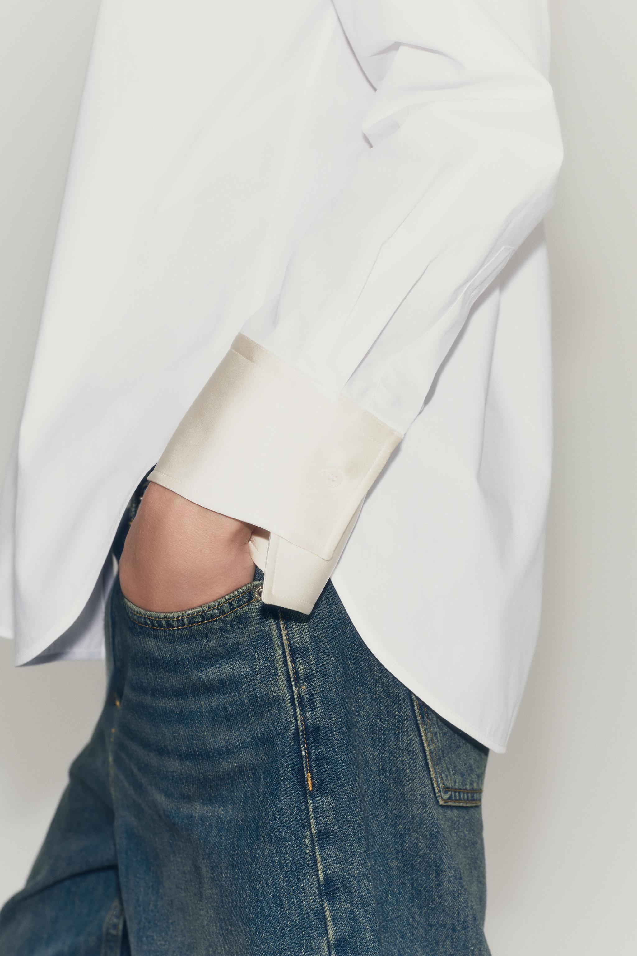 Zara ZW COLLECTION CONTRAST POPLIN SHIRT — фото 3