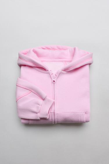 CHAQUETA CAPUCHA BÁSICA - Rosa medio de Zara