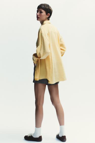 CHEMISE OVERSIZE FLUIDE - Moutarde de Zara - Image 2