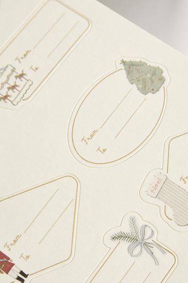 CHRISTMAS GIFT TAG STICKERS - Multicoloured by Zara - Image 3