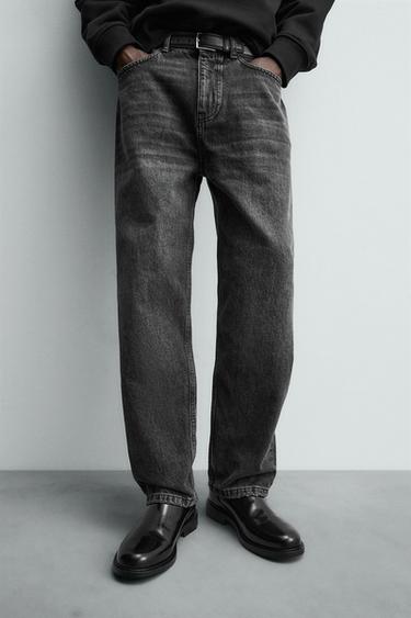 Zara STRAIGHT ANKLE FIT JEANS - Black