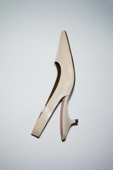 Zara KITTEN HEEL SLINGBACK SHOES - Taupe Gray