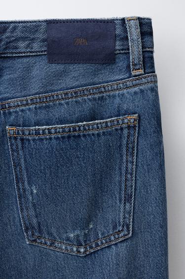 JEAN À JAMBES LARGES DÉCHIRÉ - Bleu de Zara - Image 3