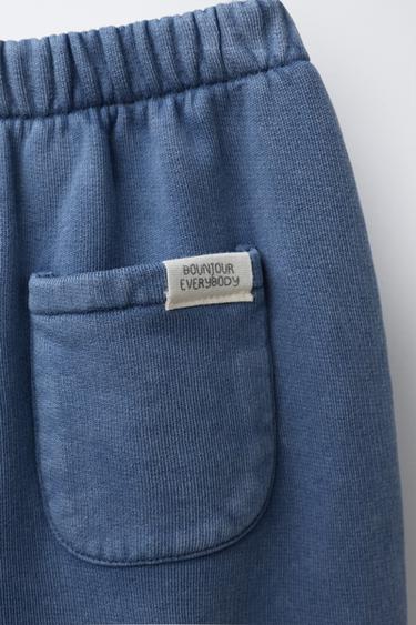 PANTALON DE JOGGING DÉLAVÉ - Bleu de Zara - Image 3