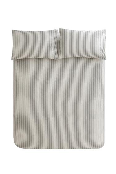 STRIPED PERCALE DUVET COVER - MIDNIGHT BLUE by Zara
