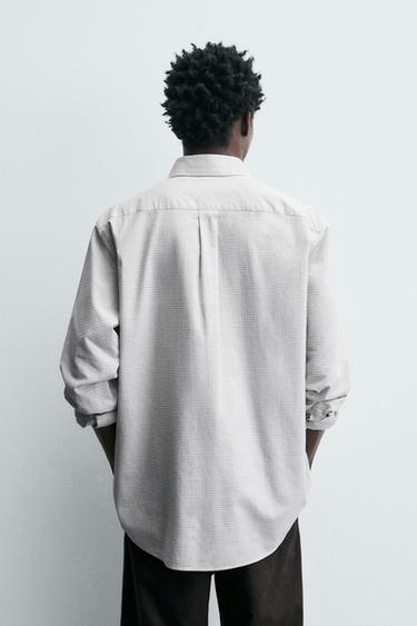 REGULAR FIT CHECK SHIRT - White / Grey by Zara - Image 2