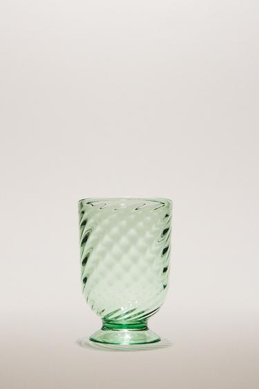 BØLGET AKRYLSTAMGLAS - grøn fra Zara