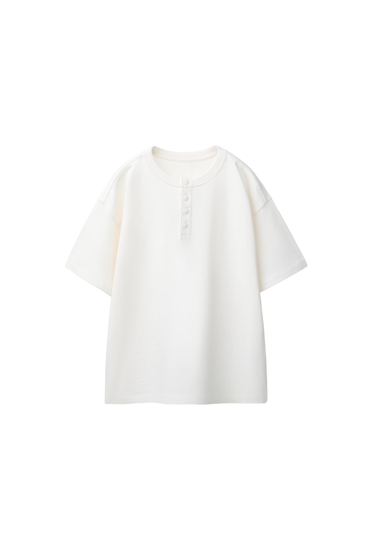 HENLEY POLO SHIRT — Ecru