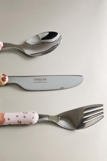 CHILDREN'S CHEETAH CUTLERY SET (SET OF 3) - Multicoloured by Zara - Image 1