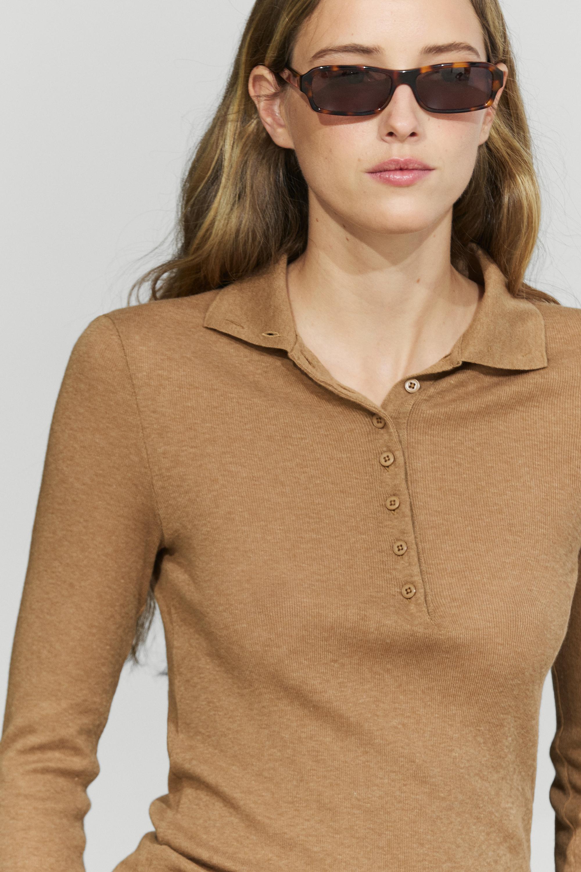 Long sleeve mock neck T-shirt