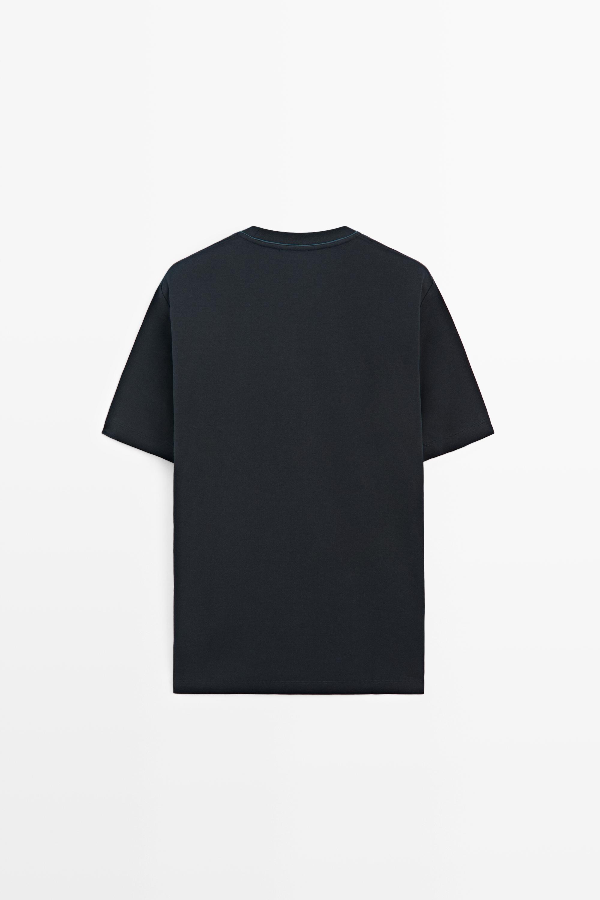 T-shirt manches courtes col contrastant