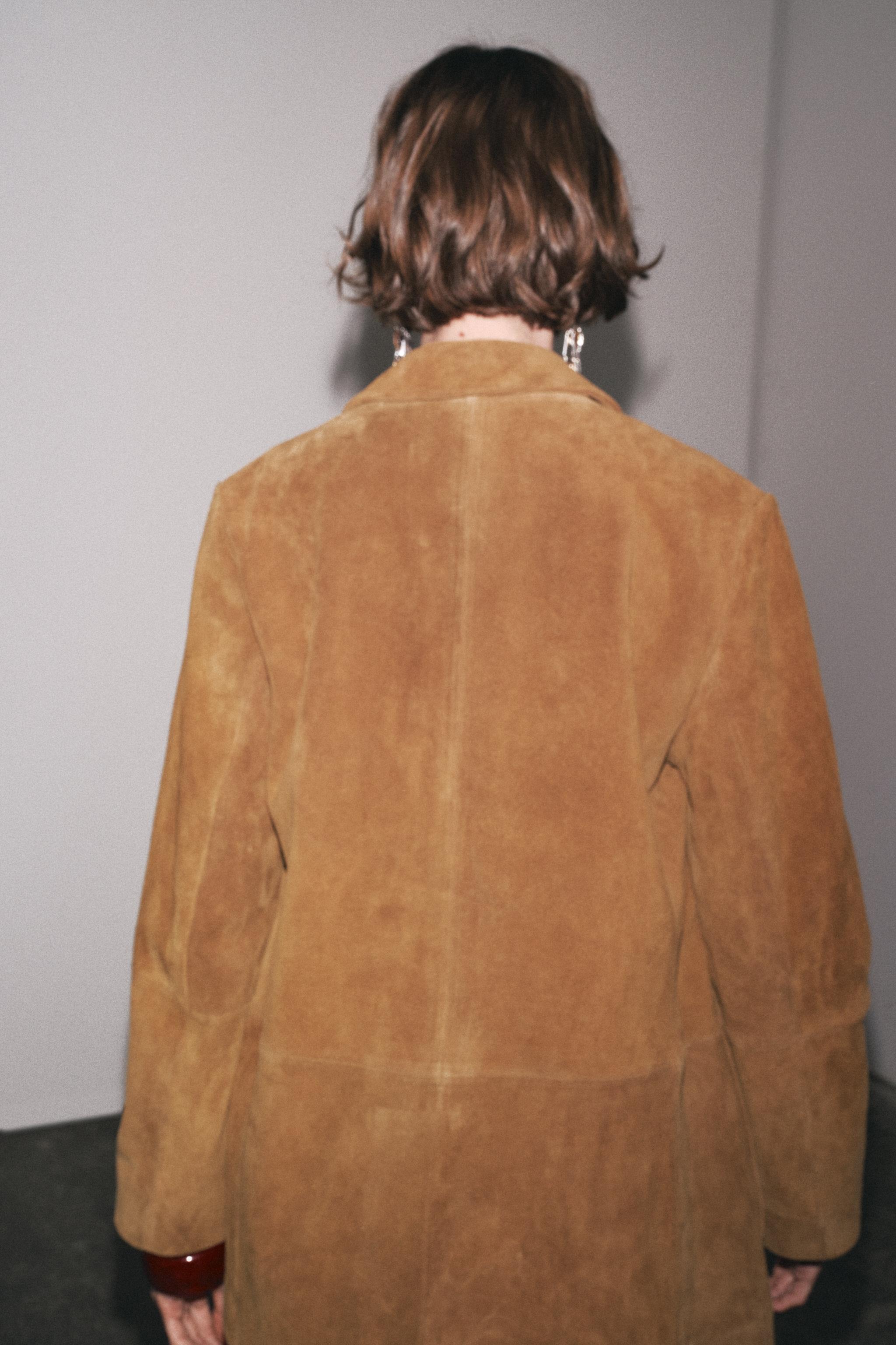 ZW COLLECTION LIMITED EDITION 100% LEATHER BLAZER - Sand