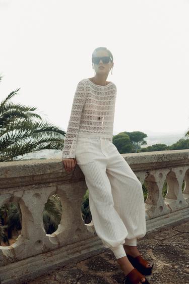 JERSEY PUNTO POINTELLE - Crudo de Zara - Imagen 0