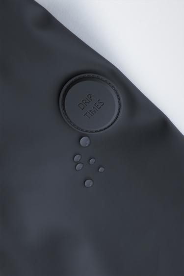 WATER REPELLENT RUBBERIZED PARKA - Navy blue by Zara - Image 5