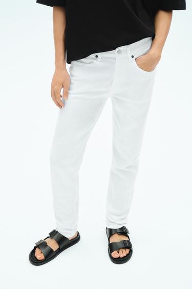 Zara SLIM FIT 修身牛仔褲 - 白色