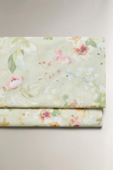 FLORAL PRINT FLAT SHEET - Green by Zara - Image 0