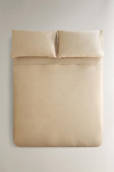 HOUSSE DE COUETTE SATIN IMPRIMÉ TEXTURÉ - Beige de Zara