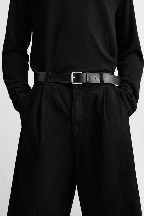 VINTAGE EFFECT LEATHER BELT