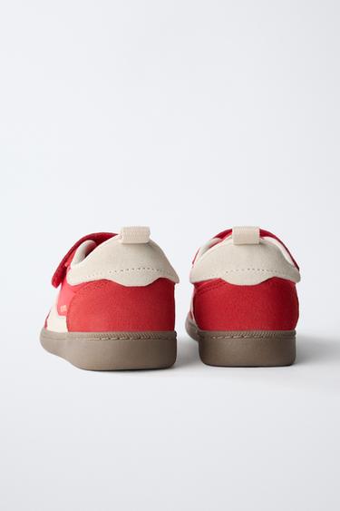 SPLIT SUEDE SNEAKERS - Red by Zara - Image 5