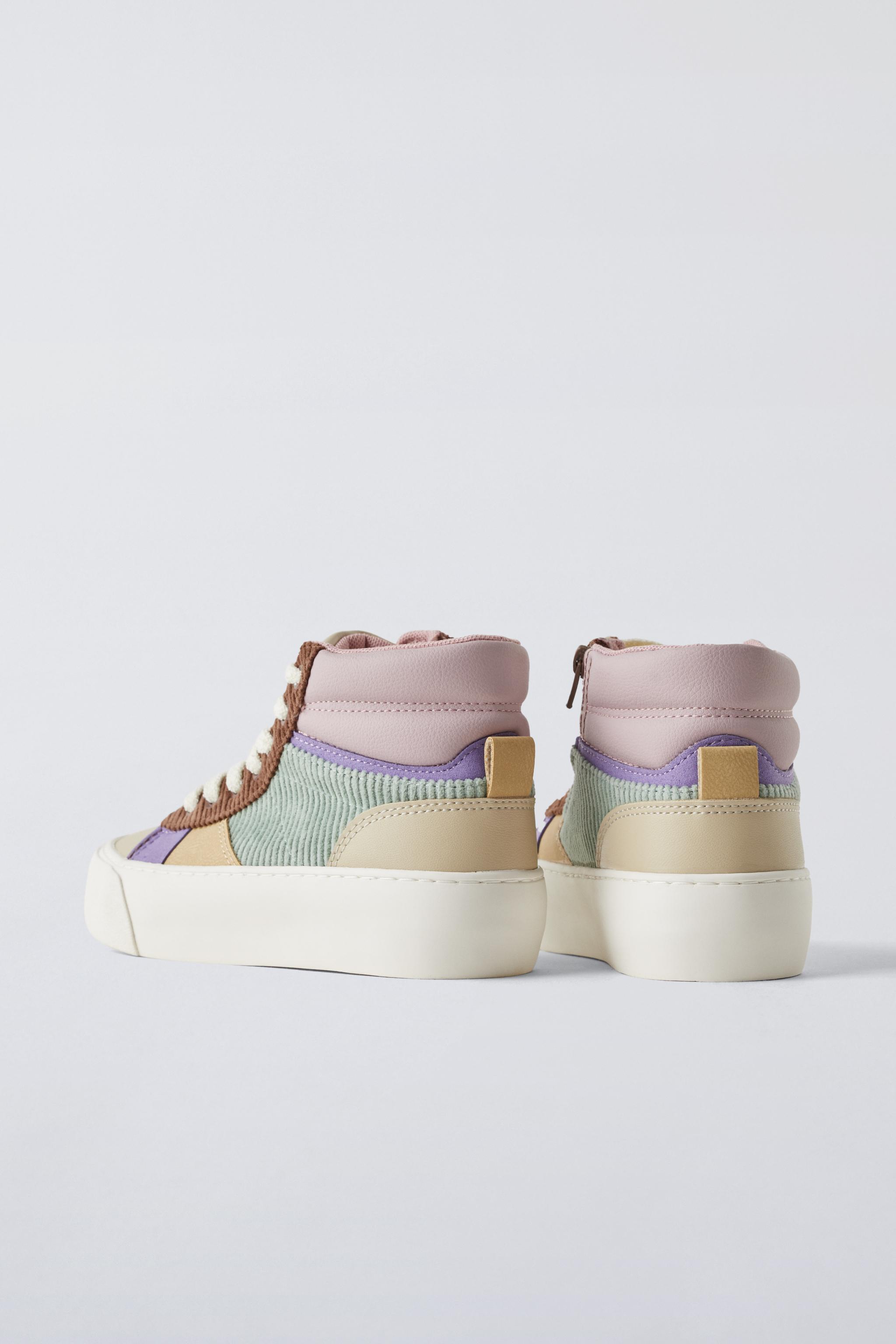 NWT. Zara outlets Kids Multicolor High Top Sneakers. Size 7/Eu 40.