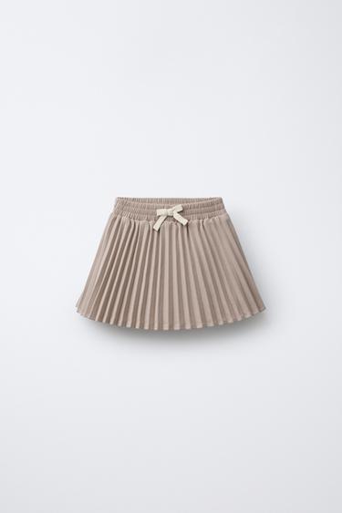 BOX PLEAT SKIRT - Ecru by Zara