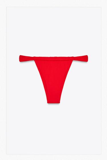 CURTAIN STRING BIKINI BOTTOMS - Red by Zara