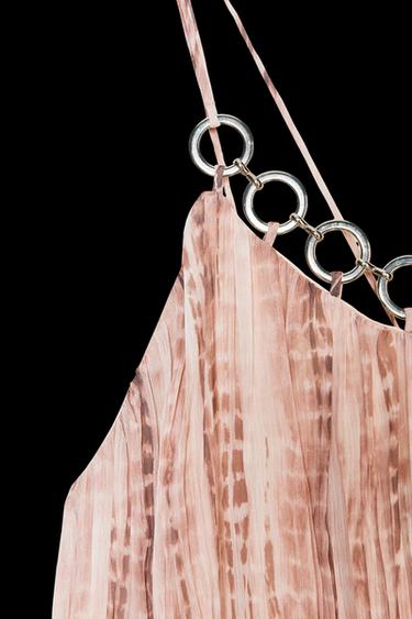 TIE-DYE-KLEID MIT METALLRINGEN - Bunt von Zara